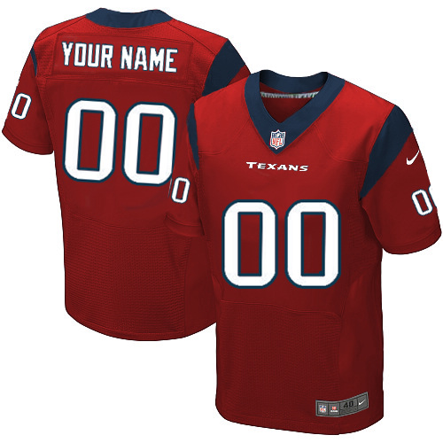 Men's Elite Nike Jersey Red Alternate - Customized NFL Houston Texans